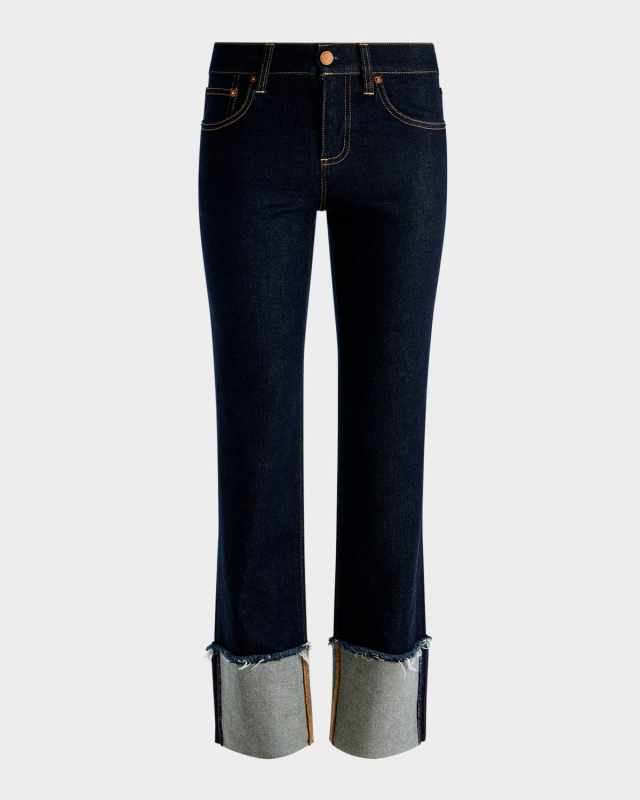 Abilene Ultra Low-Rise Skinny Jeans with Raw Hem Cuffs
